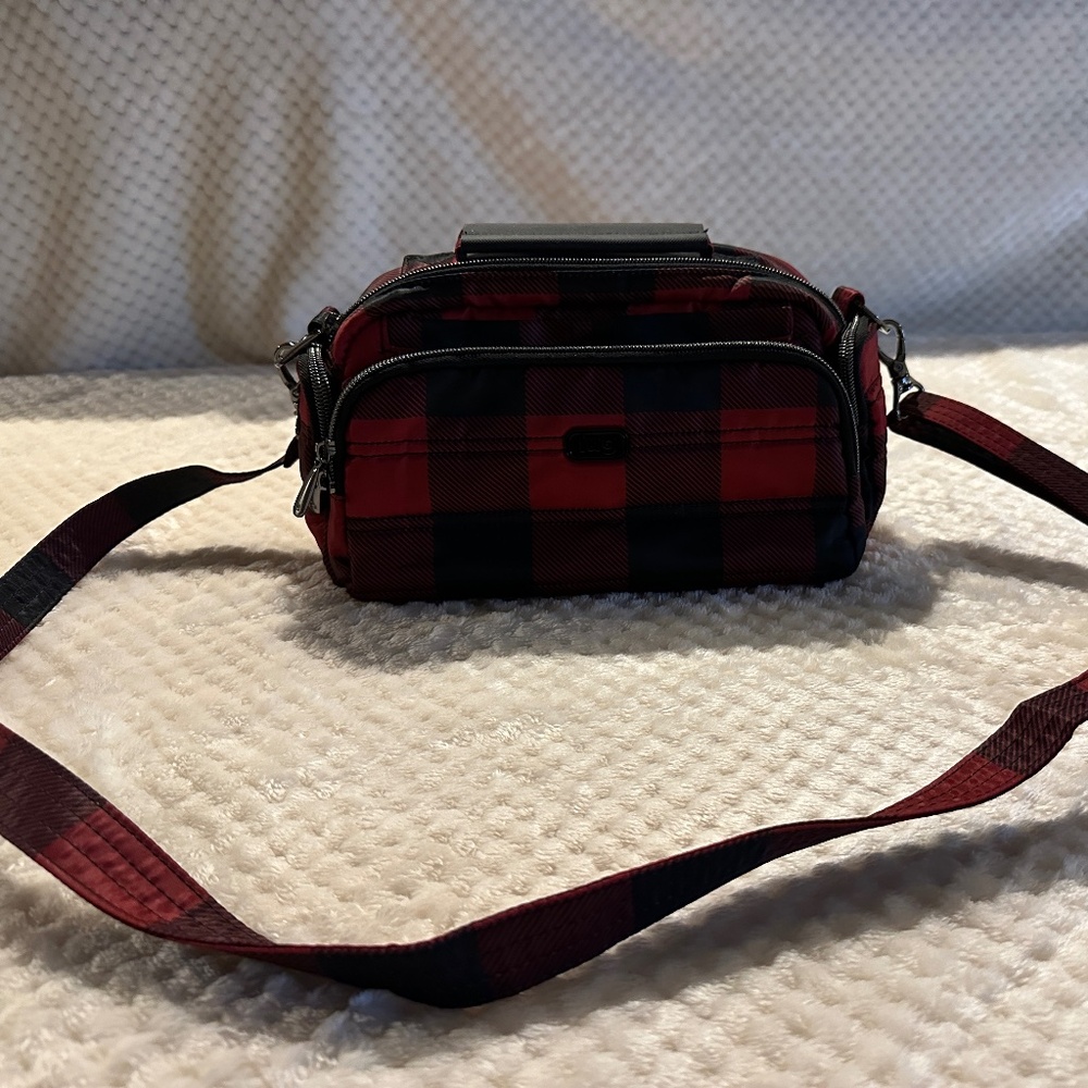 Lug Purse; Red & Black Checkered